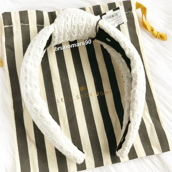 Lele Sadoughi Bianca Eyelet Knotted Headband - Picture 2 of 9